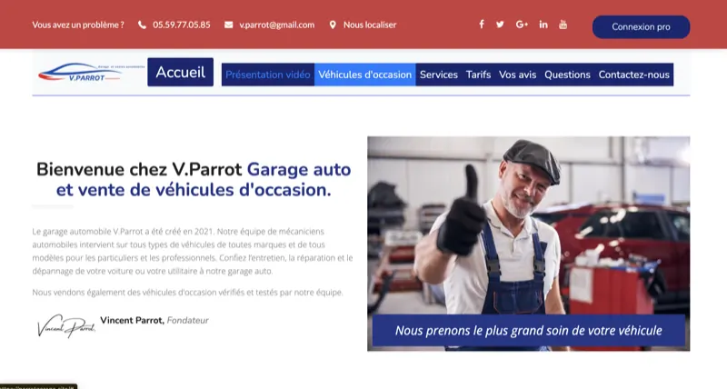 Garage Parrot — Site gestion garage automobile