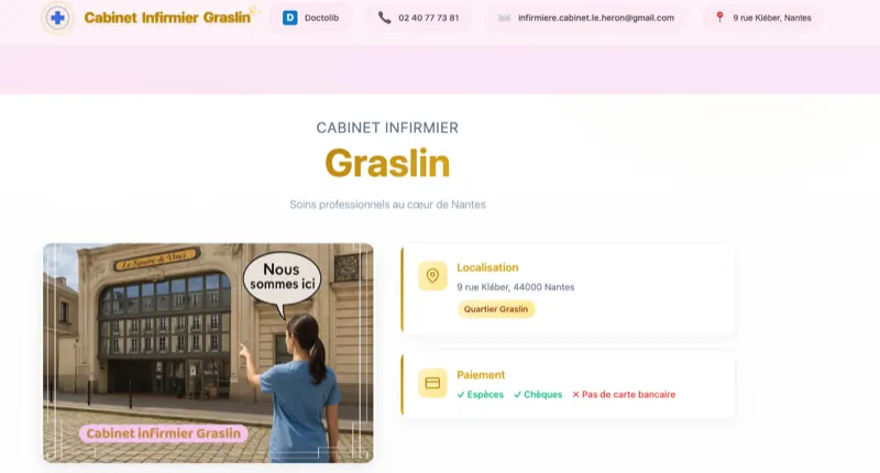 Cabinet Infirmier Graslin Nantes — Site vitrine professionnel
