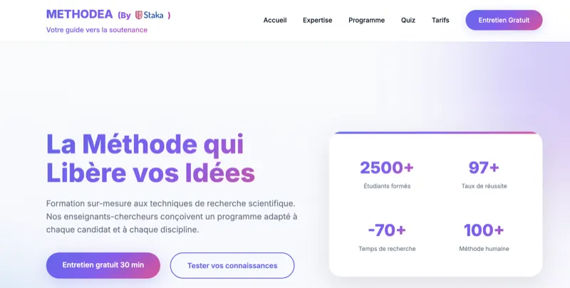 Methodea — Refonte site vitrine professionnel